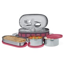Milton Corporate Lunch Stainless Steel Containers Set of 3, Maroon - $40.36