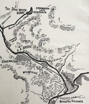 Map Conemaugh District 1889 Johnstown Flood Victorian Print Pennsylvania... - $24.99