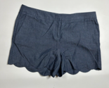 Willi Smith Shorts Blue Denim Scalloped Leg 100% Cotton Size 10 - £11.76 GBP