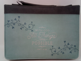 Women&#39;s XL Bible Cover Case, With God All Things Are Possible Matthew 19... - $33.94