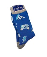 Retro Video Game Socks Controller Pizza Asteroids Space Ships Blue Men S... - $26.05 CAD