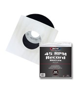50 Pack BCW Paper Record Sleeves 45 RPM - SQ Corners - With Hole (1-PRS4... - £10.38 GBP