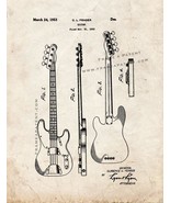 Clarence Fender Precision Bass Patent Print - Old Look - $9.95+