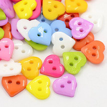 50 Heart Buttons Valentine LoveJewelry Making Sewing Supplies Assorted L... - $5.94