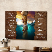He Reached Down From On High 2 Samuel 22 17 Jesus Christ Canvas Wall Art Poster - £18.34 GBP+