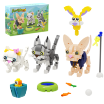Three Cats Model Building Blocks Set Animal Collection Educational Toy Kids Gift - £32.52 GBP