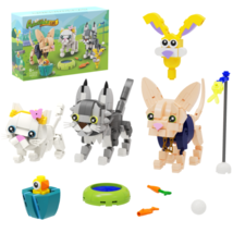 Three Cats Model Building Blocks Set Animal Collection Educational Toy Kids Gift - £32.50 GBP