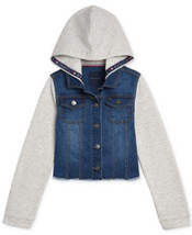 Tommy Hilfiger Toddler Girls Mixed-Media Hooded Jacket, Size 2T - £23.35 GBP