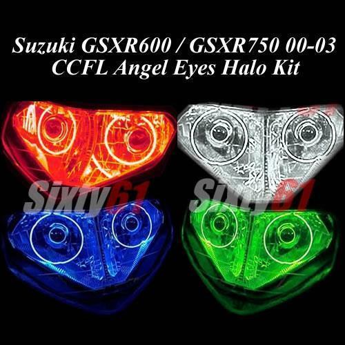 Suzuki GSXR 750 Halo Headlight 2000-2003 CCFL Angel Eye Demon Dual Light Rings - £55.78 GBP