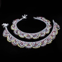 Style Indien Mariage Femme Véritable Argent Solide Multicolore Bracelets... - £108.42 GBP