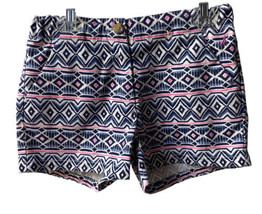 Nautica Girls Blue Pink White Geometric Print Shorts Adjustable Waist Size 12 - £6.91 GBP
