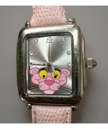 2003 Pink Panther Silver Tone Square Rectangle Face Leather Vinyl Band W... - $1,300.83 MXN