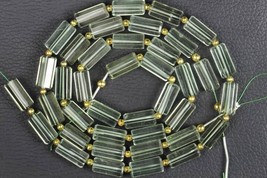 Neatural, 20 piece faceted Green AMETHYST 3-D pencil briolette beads, 7x14 mm ap - £47.24 GBP