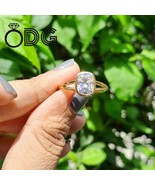 2 Carat Cushion Cut Moissanite Solitaire Ring, 14K Yellow Gold Engagemen... - $988.00