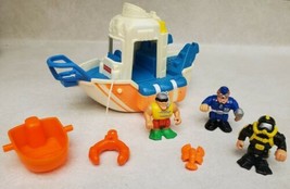 Fisher Price Rescue Boat #72937 - With Three Figures &amp; Accessories - £23.58 GBP