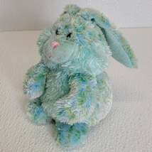 Princess Soft Toys Blue Green Bunny Bean Bag Plush Hairy Soft Chubby 2005 - £12.64 GBP