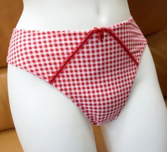 Full Coverage Stretch Panties High Rise Gingham Red Made In Europe Xs S M L - £21.74 GBP