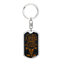 It's Not A Hobby Biker Keychain Stainless Steel or 18k Gold Dog Tag Keyring - £37.92 GBP+