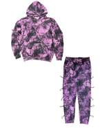 Tye Dye Sleeve Toggle Hoodie And Sweat Set - $81.00