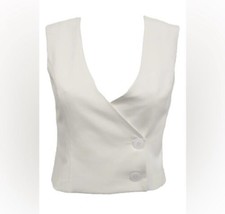 Lucy Paris Surplice Vest Top In White SZ S - £21.42 GBP