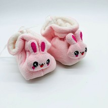 Baby Girls Bootie Slippers Fleece Soft Sole Bunny Rabbit Pink Size 2 - £7.65 GBP