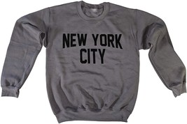 Men&#39;s New York City Sweatshirt Screen-Printed (Charcoal / Black, Adult U... - $28.87