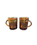 2 Vintage Amber Glass Fire king Coffee , Tea mug - £15.62 GBP