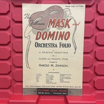 The Fillmore Mask And Domino Orchestra Folio Sheet Music Book 1st Violin Vintage - £10.08 GBP