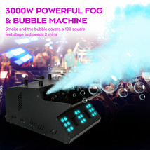 3000W Dmx Smoke Fog Bubble Machine Rgb Led Light Bubble Blower Stage Dj ... - £231.48 GBP