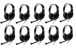 10 Pack Bulk Classroom Headphones - On-Ear Premium Student Headsets w/Mi... - $79.19