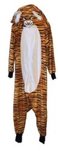 Halloween Adult Tiger Union Suit Costume Hooded Plush Spirit One Piece Z... - $29.10