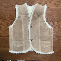 Suede Shearling Western Vest Baby Toddler 9-18 month Boutique Cowboy Photo Prop - £19.44 GBP