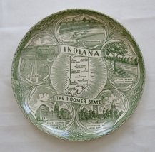 Vintage Ceramic 9 Inch Souvenir State Plate Indiana The Hoosier State - £11.99 GBP