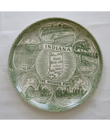 Vintage Ceramic 9 Inch Souvenir State Plate Indiana The Hoosier State - £11.72 GBP