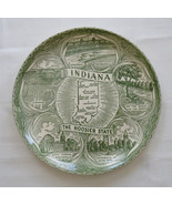 Vintage Ceramic 9 Inch Souvenir State Plate Indiana The Hoosier State - $15.00