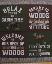 36&quot; X 44&quot; Panel Cabin Quotes Welcome To The Cabin Cottage Fabric Panel D770.79 - £10.32 GBP
