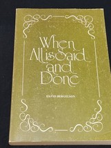 WHEN ALL IS SAID AND DONE David Bergelson ENGLISH Russian Jews Yiddish C... - £14.79 GBP