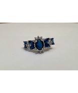 Multi Gem Crystal Crown Style Ring Silver Colored Band Size 8-10 - $30.62 CAD