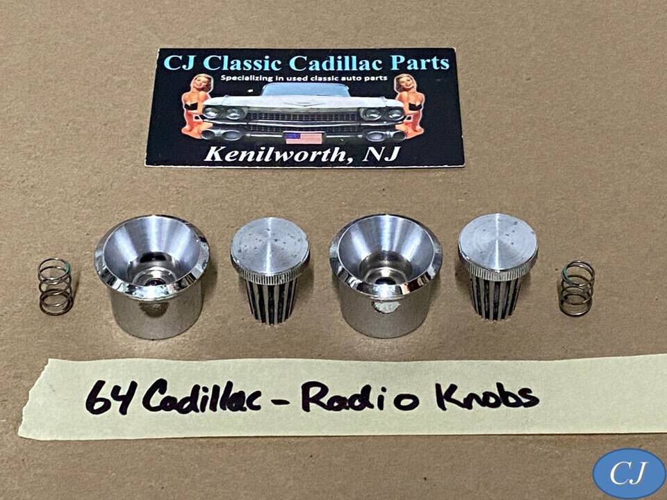 OEM 64 Cadillac DASH RADIO KNOBS ESCUTCHEONS TRIM - $34.64