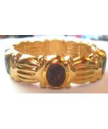 Vintage Queen Elizabeth Portrait Clamper Bangle Bracelet - $185.63
