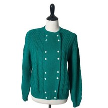 Robert Scott Womens Vintage Chunky Knit Sweater Green Wool Size 40 M L H... - $31.68
