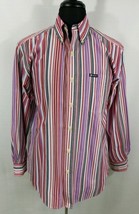 Chaps Mens Medium Long Sleeve Large Casual Business Dress Shirt Red Purple - £11.08 GBP