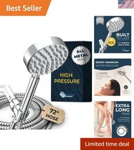 ALL METAL Handheld Shower Head with Hose and Brass Holder - CHROME - 2.5... - $146.94