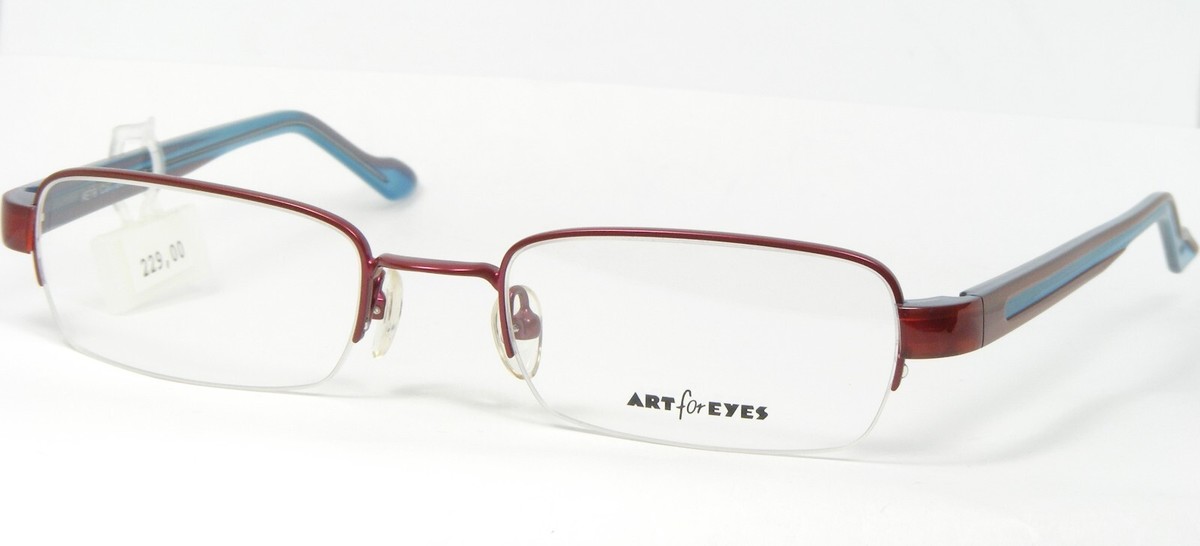 Vintage Art pour Yeux AE79 20 Rose Rouge / Pierre Bleu Lunettes 50-19-130mm - $95.79