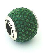 Brighton Cupid's Kiss Super Bead, J9722P, Silver Finish, Green Stones, New - $37.99