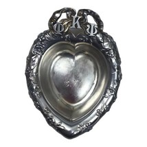 Reed Barton Sterling Silver Floral Heart Bon Bon Dish Sorority Phi Rho P... - £54.75 GBP