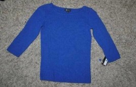 Womens Sweater AB Studio Blue Long Sleeve Crewneck $48-size S - £18.55 GBP