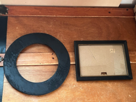 Lot of Black Painted Round &amp; Rectangle w Gilt Accent Wood Picture Frame ... - $11.29