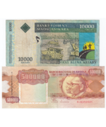 Madagascar 10000 Ariary, Angola 500000 Kwanzas, Lot of 2 Different Denom... - $13.64