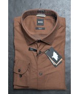 HUGO BOSS Homme Hal Kent Décontracté Rouille Extensible Coton Robe Chemi... - $1,179.33 MXN